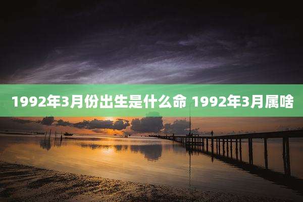 1992年3月份出生是什么命 1992年3月属啥