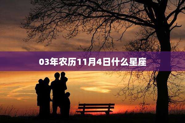 03年农历11月4日什么星座