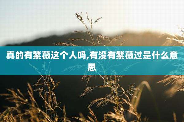 真的有紫薇这个人吗,有没有紫薇过是什么意思