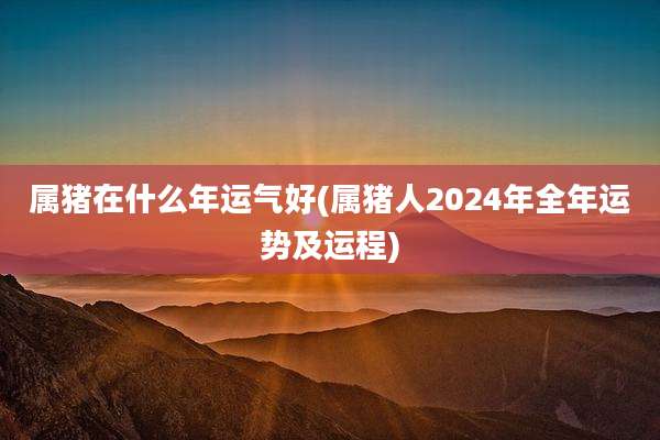 属猪在什么年运气好(属猪人2024年全年运势及运程)