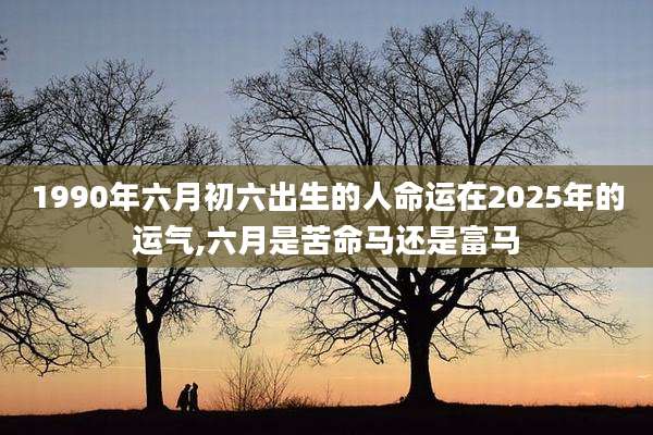 1990年六月初六出生的人命运在2025年的运气,六月是苦命马还是富马