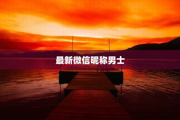 最新微信昵称男士