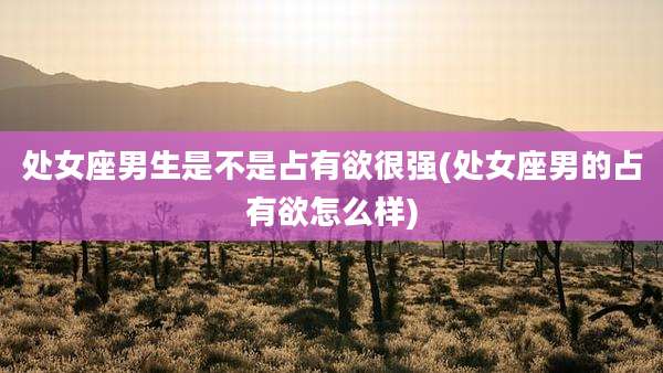 处女座男生是不是占有欲很强(处女座男的占有欲怎么样)