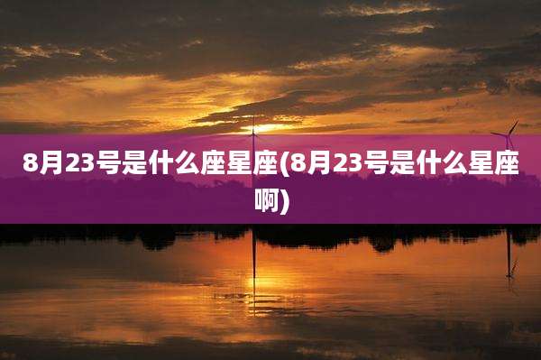8月23号是什么座星座(8月23号是什么星座啊)