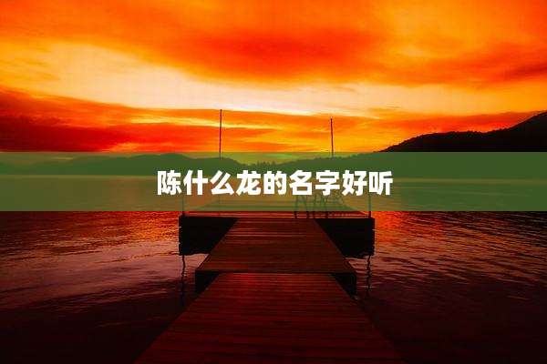 陈什么龙的名字好听