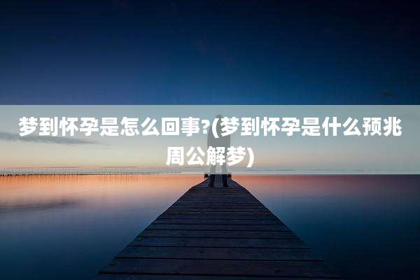 梦到怀孕是怎么回事?(梦到怀孕是什么预兆周公解梦)