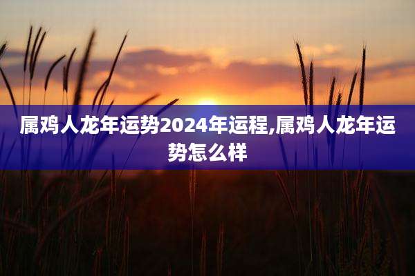 属鸡人龙年运势2024年运程,属鸡人龙年运势怎么样