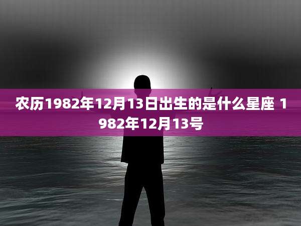 农历1982年12月13日出生的是什么星座 1982年12月13号
