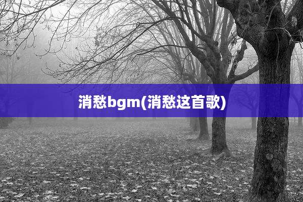 消愁bgm(消愁这首歌)