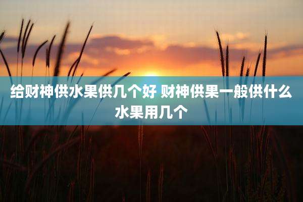 给财神供水果供几个好 财神供果一般供什么水果用几个