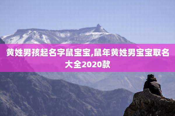 黄姓男孩起名字鼠宝宝,鼠年黄姓男宝宝取名大全2020款