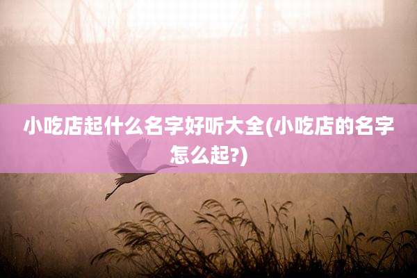小吃店起什么名字好听大全(小吃店的名字怎么起?)