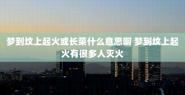 梦到坟上起火或长菜什么意思啊 梦到坟上起火有很多人灭火