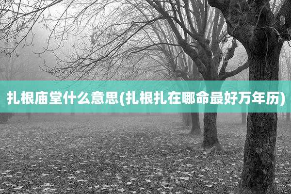 扎根庙堂什么意思(扎根扎在哪命最好万年历)