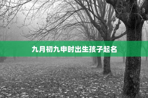 九月初九申时出生孩子起名