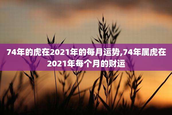 74年的虎在2021年的每月运势,74年属虎在2021年每个月的财运