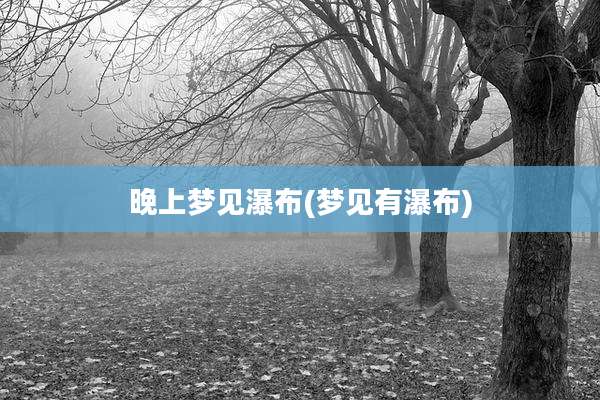晚上梦见瀑布(梦见有瀑布)
