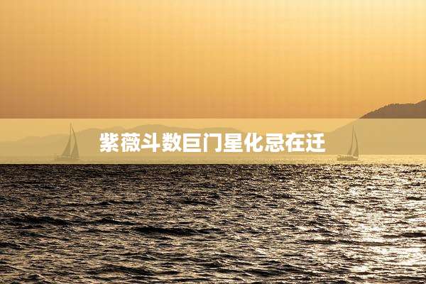 紫薇斗数巨门星化忌在迁
