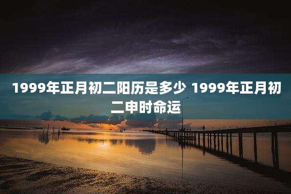 1999年正月初二阳历是多少 1999年正月初二申时命运