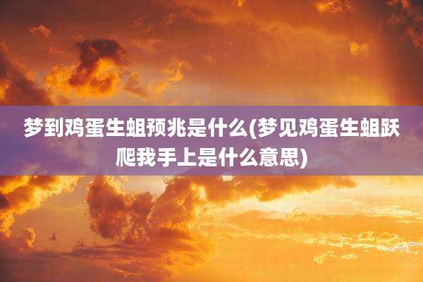 梦到鸡蛋生蛆预兆是什么(梦见鸡蛋生蛆跃爬我手上是什么意思)
