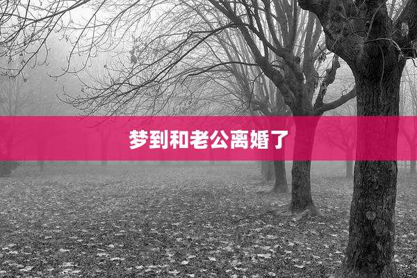 梦到和老公离婚了