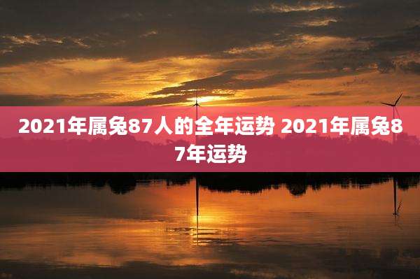 2021年属兔87人的全年运势 2021年属兔87年运势