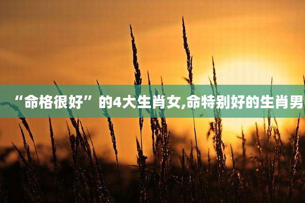 “命格很好”的4大生肖女,命特别好的生肖男