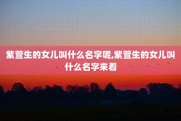 紫萱生的女儿叫什么名字呢,紫萱生的女儿叫什么名字来着