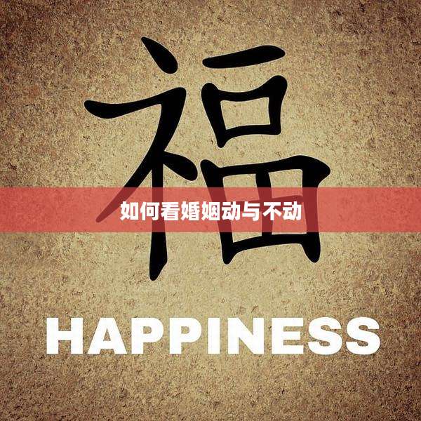 如何看婚姻动与不动