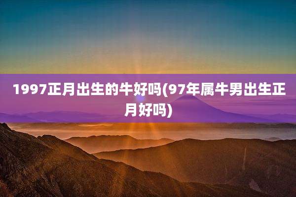 1997正月出生的牛好吗(97年属牛男出生正月好吗)