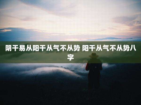 阴干易从阳干从气不从势 阳干从气不从势八字
