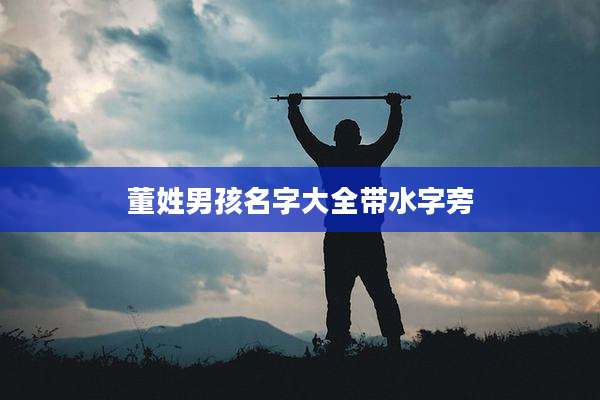 董姓男孩名字大全带水字旁