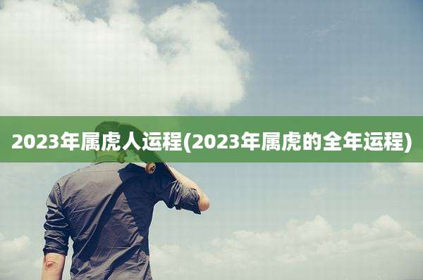 2023年属虎人运程(2023年属虎的全年运程)
