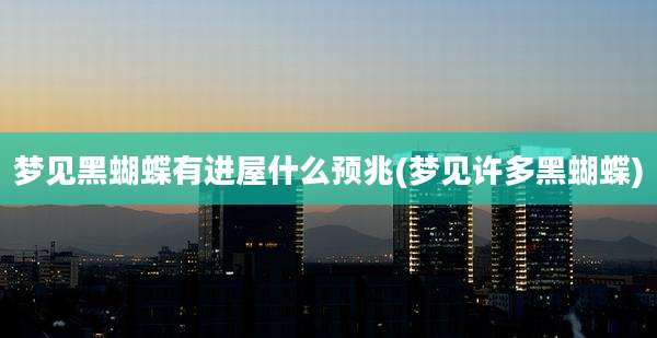 梦见黑蝴蝶有进屋什么预兆(梦见许多黑蝴蝶)