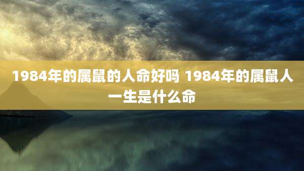 1984年的属鼠的人命好吗 1984年的属鼠人一生是什么命