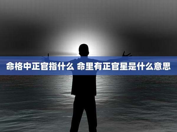 命格中正官指什么 命里有正官星是什么意思