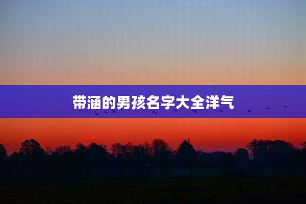 带涵的男孩名字大全洋气