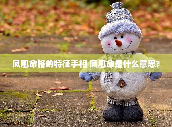 凤凰命格的特征手相 凤凰命是什么意思?