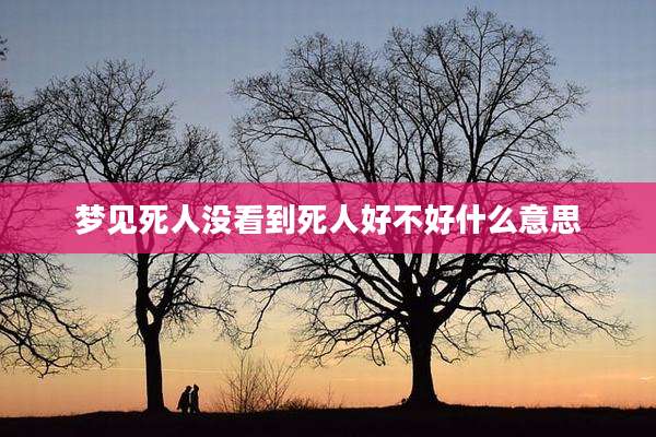 梦见死人没看到死人好不好什么意思