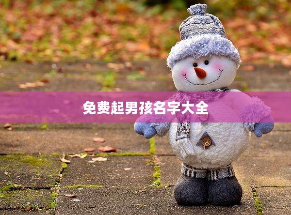 免费起男孩名字大全