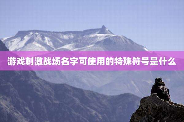 游戏刺激战场名字可使用的特殊符号是什么