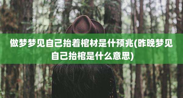 做梦梦见自己抬着棺材是什预兆(昨晚梦见自己抬棺是什么意思)