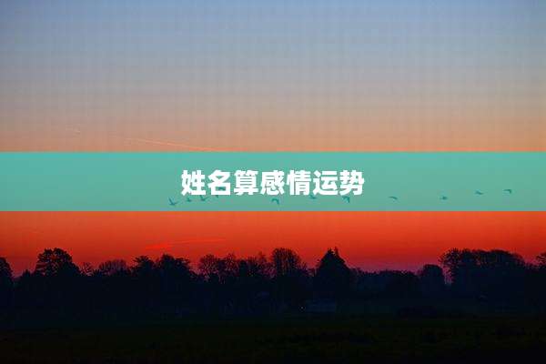姓名算感情运势