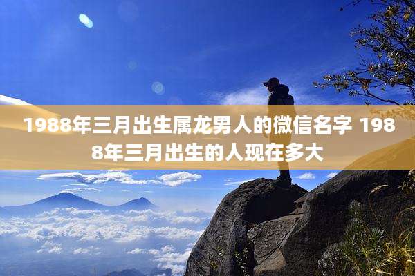 1988年三月出生属龙男人的微信名字 1988年三月出生的人现在多大