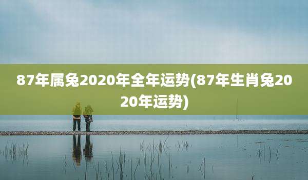 87年属兔2020年全年运势(87年生肖兔2020年运势)