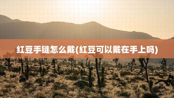 红豆手链怎么戴(红豆可以戴在手上吗)