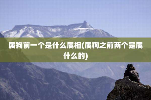 属狗前一个是什么属相(属狗之前两个是属什么的)