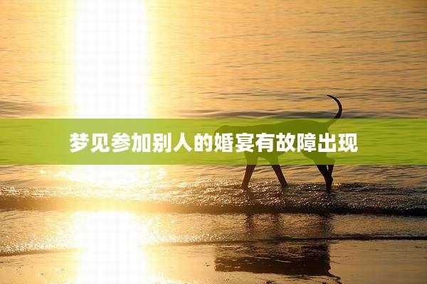 梦见参加别人的婚宴有故障出现