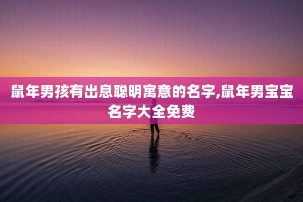 鼠年男孩有出息聪明寓意的名字,鼠年男宝宝名字大全免费