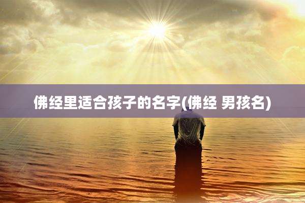 佛经里适合孩子的名字(佛经 男孩名)